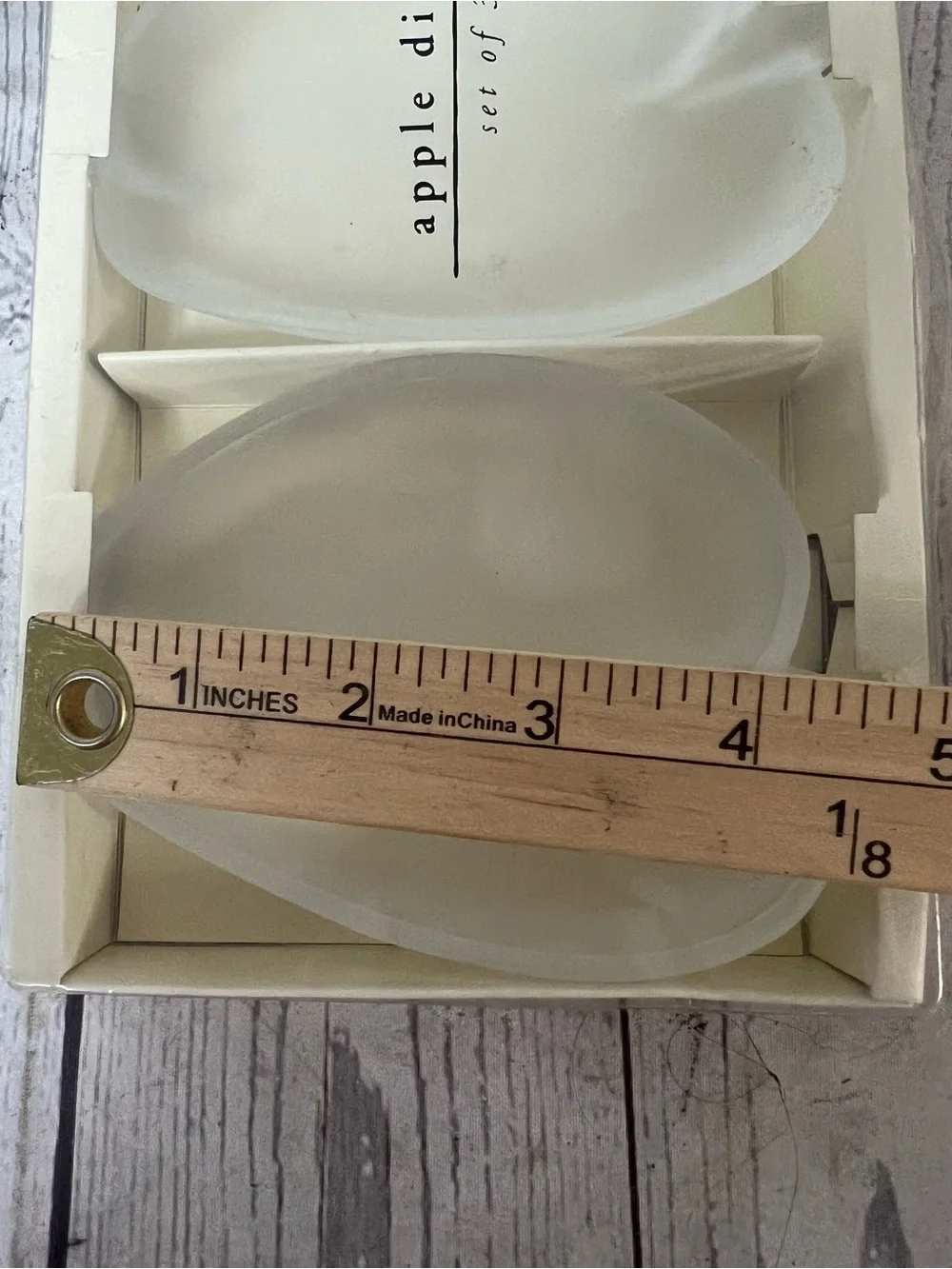 PIER 1 ONE Frosted Glass Apple Dishes Set of (3) 5